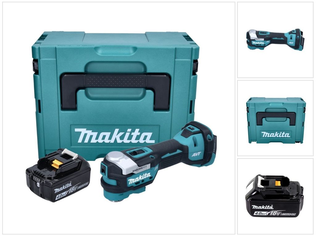 Makita DTM 52 M1J Akku Multifunktionswerkzeug 18 V Starlock Max Brushless + 1x Akku 4,0 Ah + Makpac - ohne Ladegerät