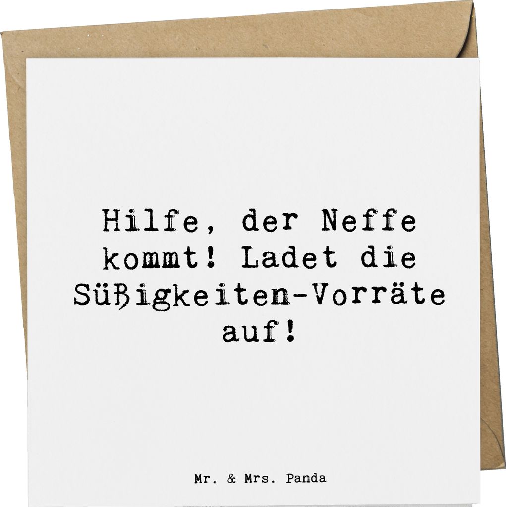 Mr. & Mrs. Panda Grußkarte Spruch Neffe Besuch - Weiß - Geschenk, anlasskarte, Süßigkeiten, persönliche Erinnerungen, Familienmitglieder, dopp...