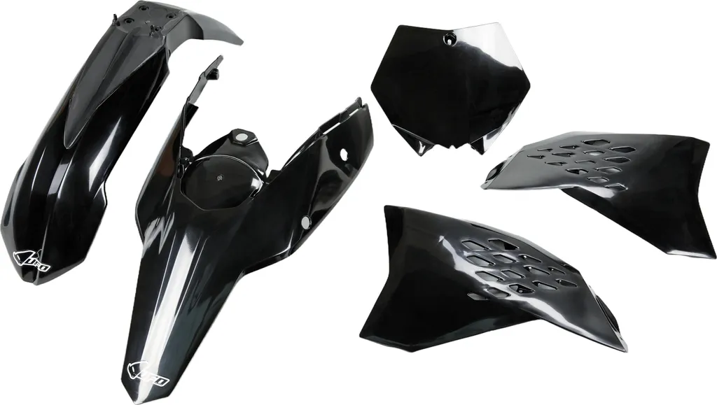 Kit Plastique Ufo Ktkit506-001 Noir Haute Résistance pour Moto de Cross