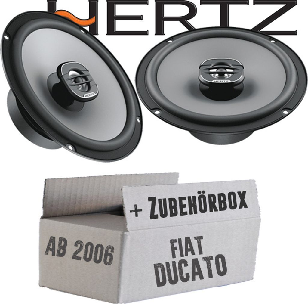 Lautsprecher Boxen Hertz X 165 - 16,5cm Koax Auto Einbauzubehör - Einbauset passend für Fiat Ducato 3 250 Front - justSOUND