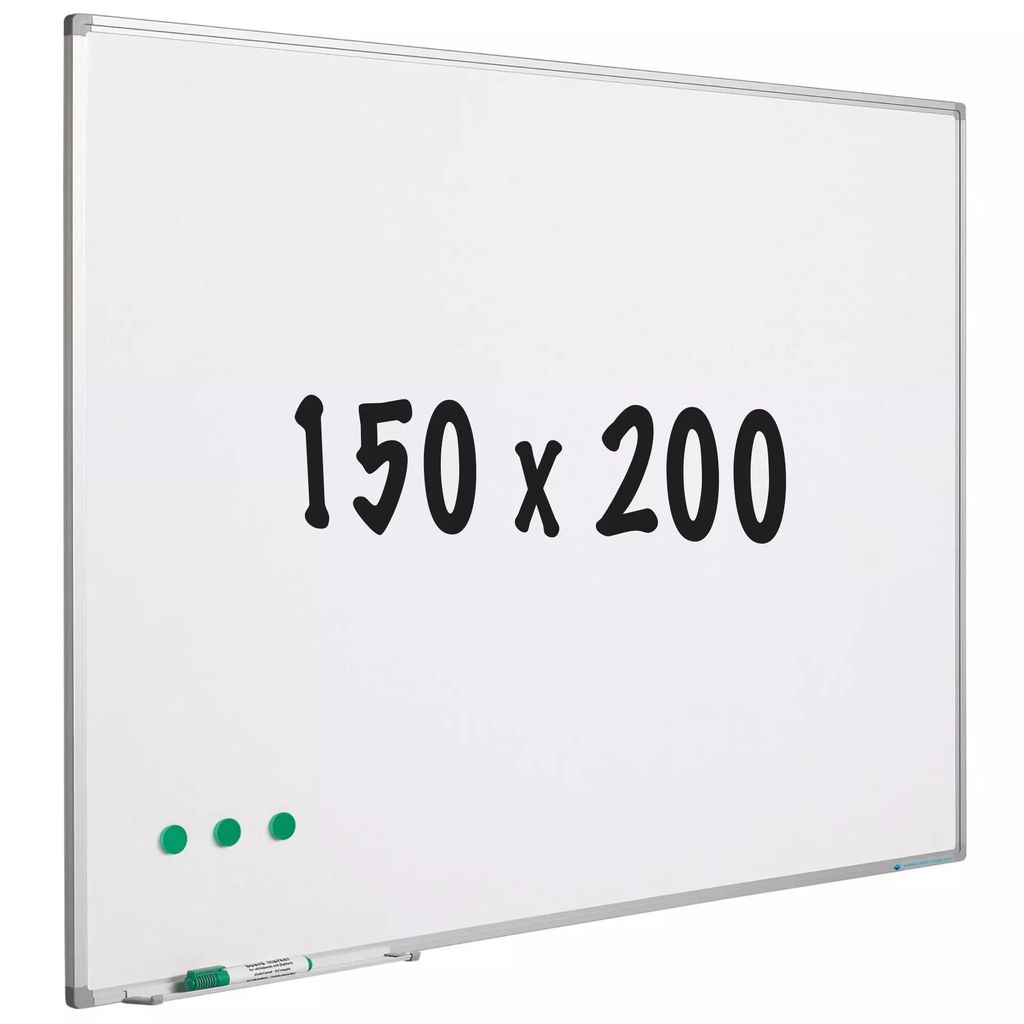 Whiteboard Emaille-Stahl Dominic - Weiß - Magnetisch - 150x200cm