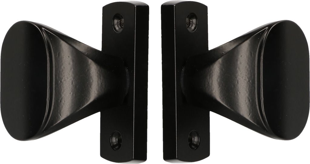 KOTARBAU® Set di 2 pomelli 65 mm neri con piastra corta per Immagine del prodotto 