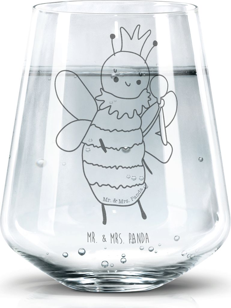 Mr. & Mrs. Panda Glas Biene König - Transparent - Geschenk, Produktbild 