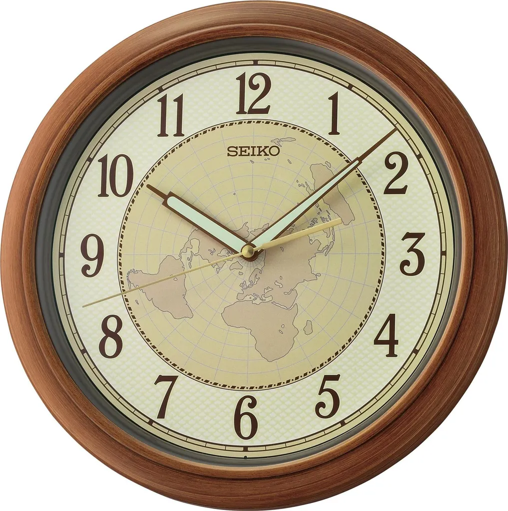 Seiko QXA825B Wall Clock World Map - Orologio da Parete Viaggiatori