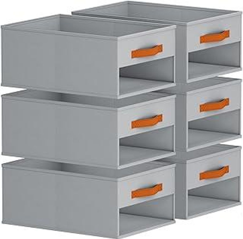 Groß Aufbewahrungsboxen Stoff - Aufbewahrung Boxen 34 x 25 x 16 cm Kleiderschrank Organizer, 6er Set Storage Boxes Faltbare Aufbewahrungskorb für...