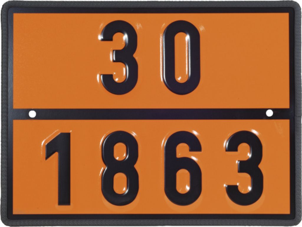 Einstoff-Warntafel für Düsenkraftstoff, UN 30/1863, Stahl, 400x300 mm