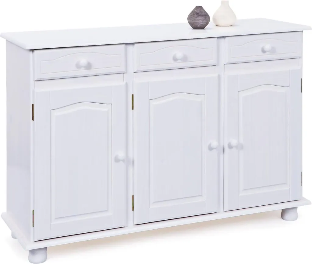 Buffet Rangement Salon Gragnano 130 cm Blanc - Meuble TV ou Enfilade