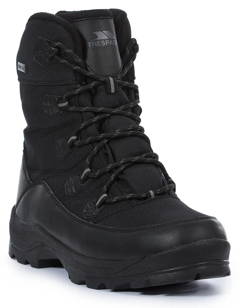 Trespass Zotos Botte de neige Homme Noir - Chaussure Hiver Imperméable