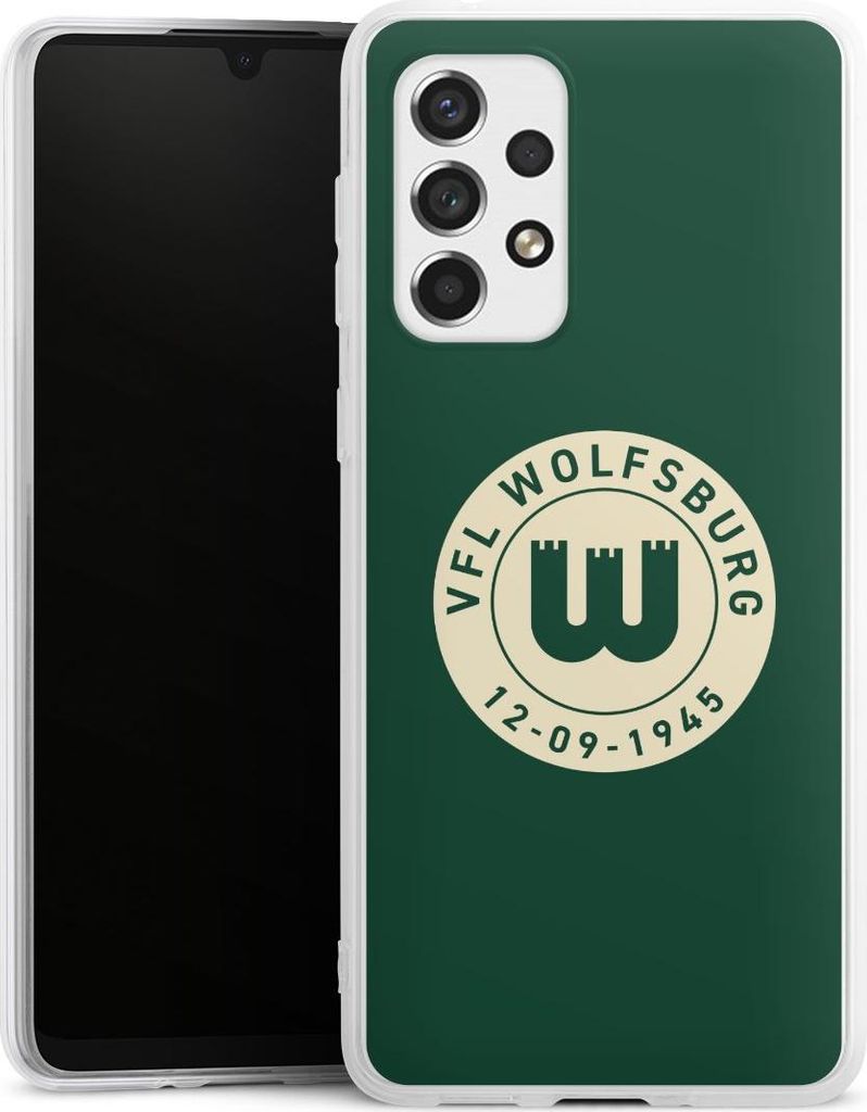 DeinDesign Handyhülle für Samsung Galaxy A33 5G Silikon Hülle Case Smartphone Schutzhülle Offizielles Lizenzprodukt VfL Wolfsburg 80 Jahre