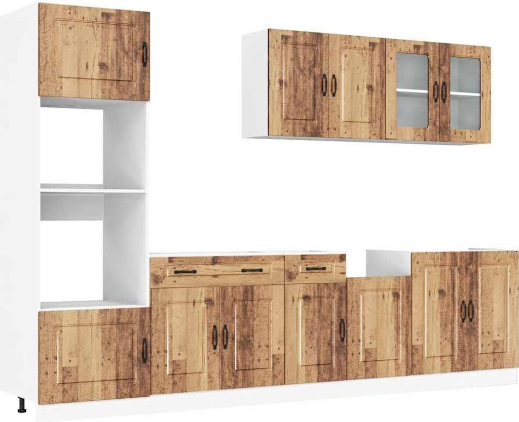 7-tlg. Küchenschrank-Set Kalmar Altholz-Optik Holzwerkstoff