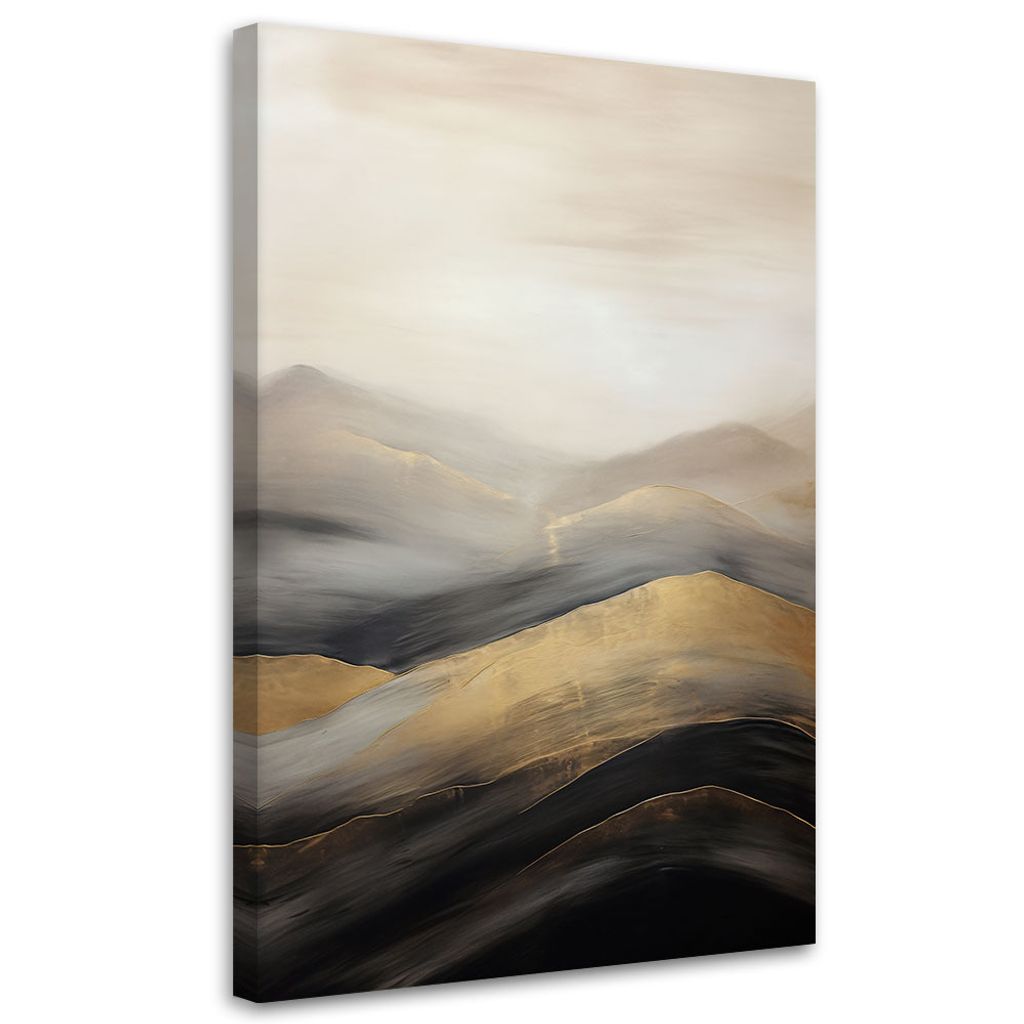 Leinwandbild Beige Boho-Berge 70x100 Feeby Gold bild für die wand bereit zum aufhängen