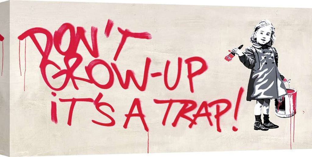 Pop Art und Graffiti, Leinwandbilder – Masterfunk Collective, Don't Grow up – 140x70 cm