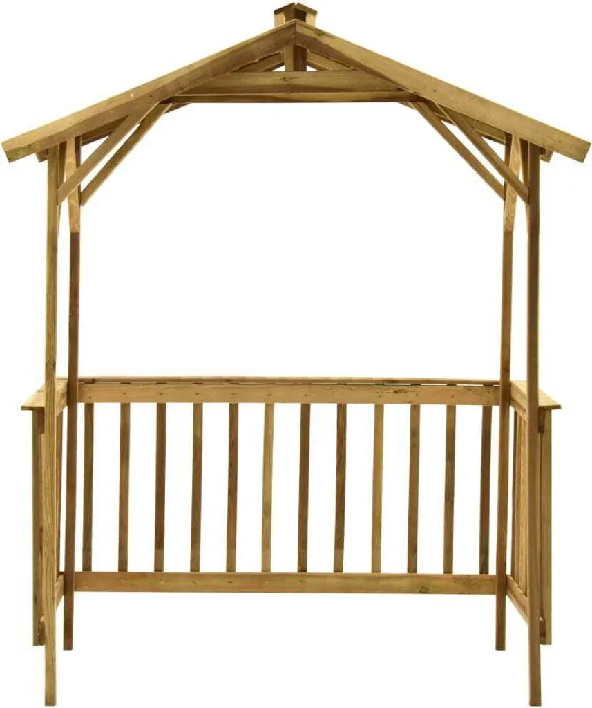 Toit de Protection pour Barbecue en Bois de Pin 163x93x210 cm Extérieur - 11