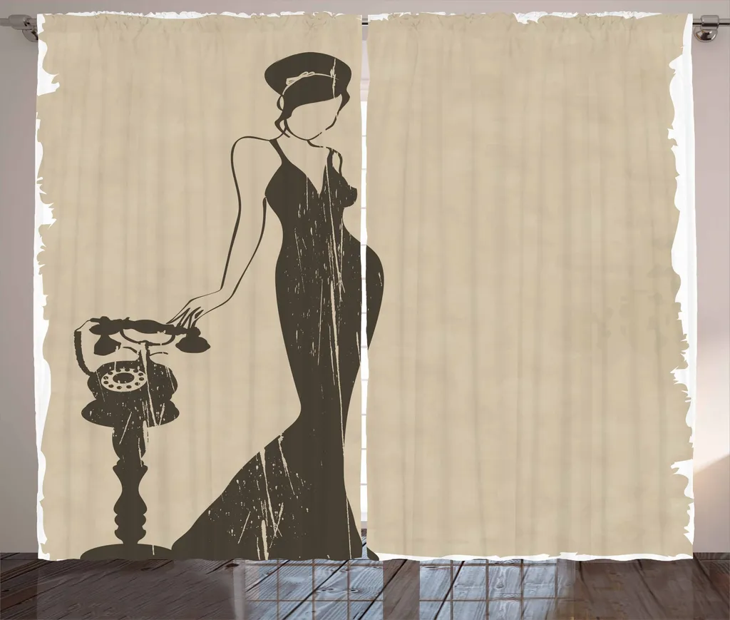 ABAKUHAUS Tenda Rustica Vigna Beige e Tortora 280x175 cm per Camera