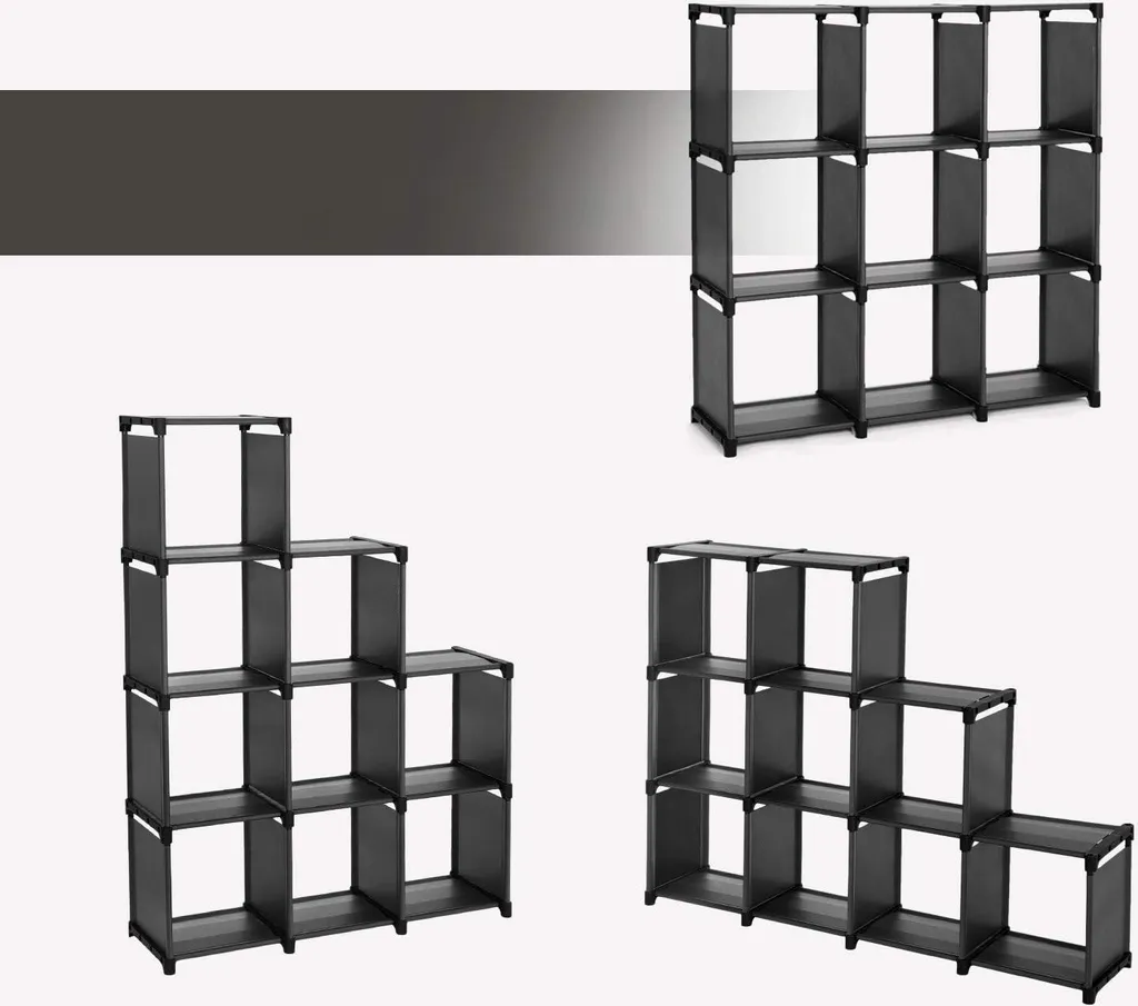 Solution de rangement pour le salon avec 9 compartiments ouverts pliables - 3