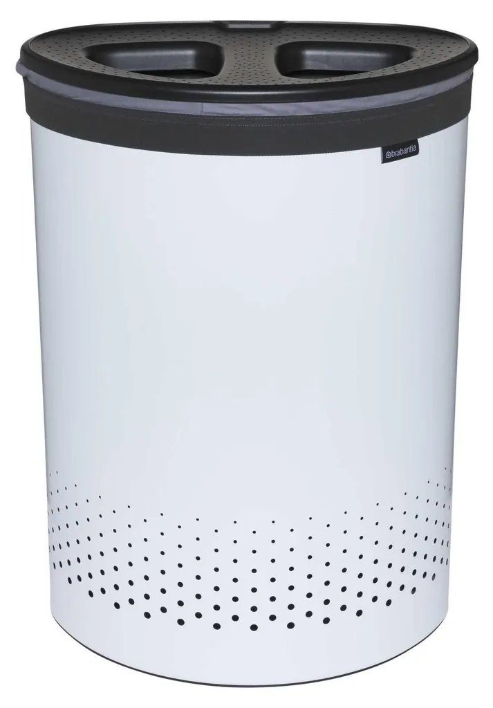Panier à linge Brabantia 55 litres avec couvercle Quick-Drop bicolore