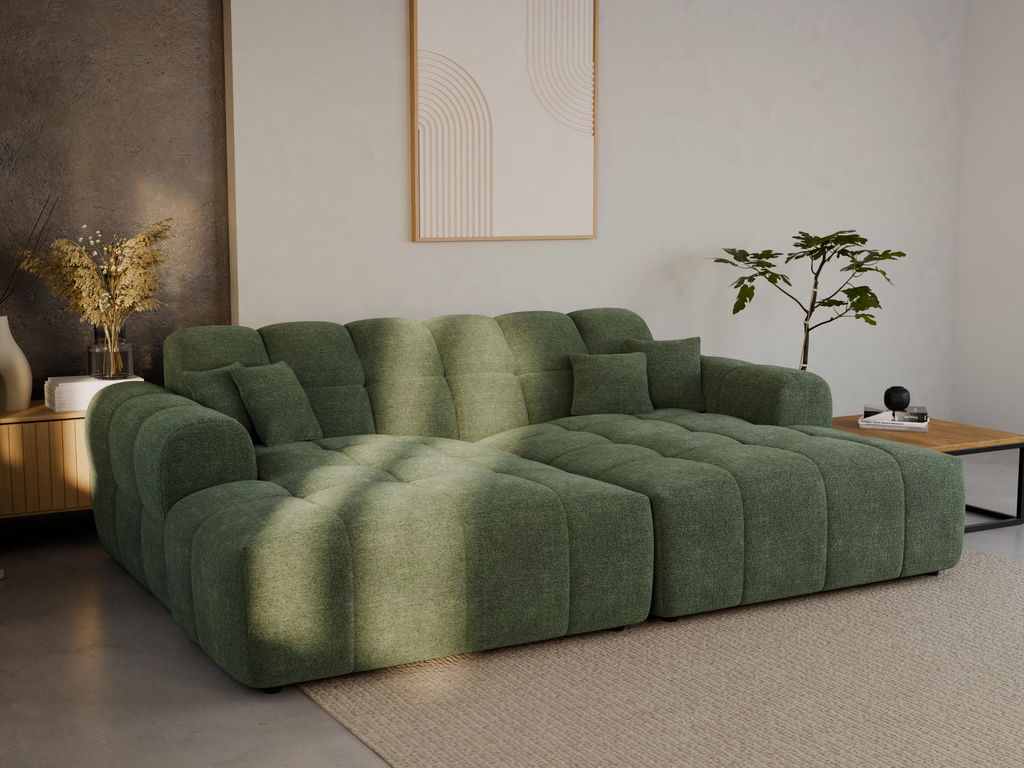 LetSit Sofa Andrea BS Raven, Big Sofa, Freistehendes Loungesofa zum Entspannen, Sofa 3-sitzer, Relaxcouch, Bequemes Couch für Wohnzimmer, Grün