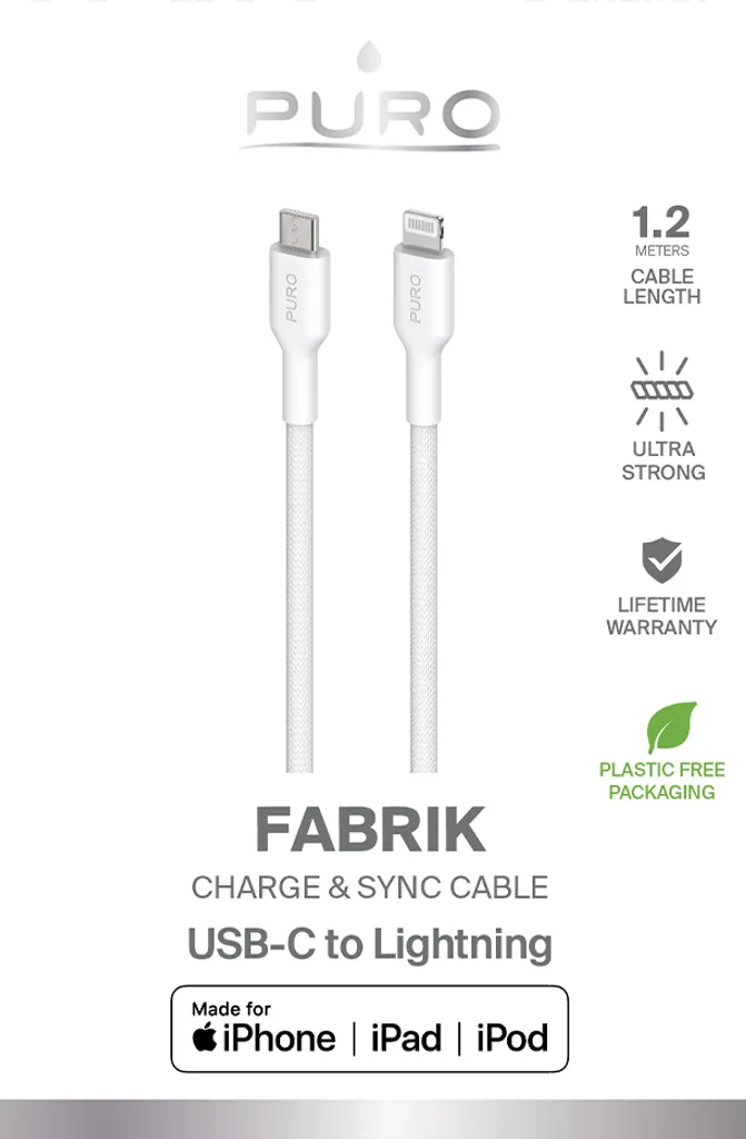 Cavo USB-C in Tessuto Bianco 1m - Estetica e Performance per Apple