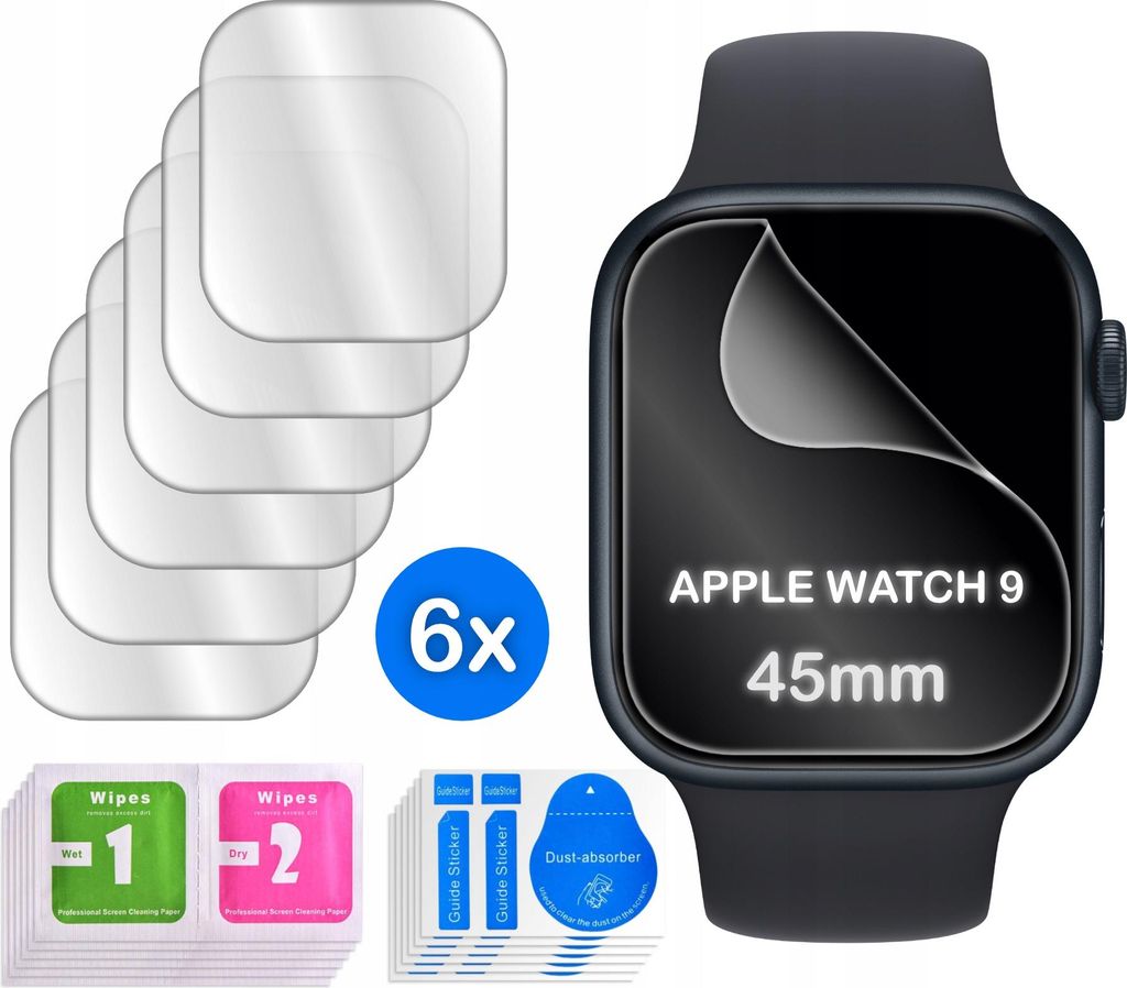 FOLIA do Apple Watch 9 45mm HYDROŻELOWA OCHRONNA na ekran Image du produit 