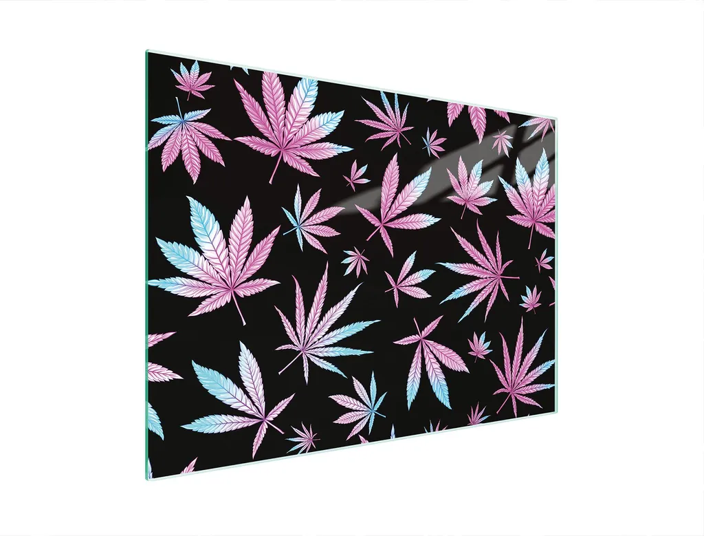 Tagliere Vetro Professionale 30x22 Foliage Viola | Piastra Multiglass