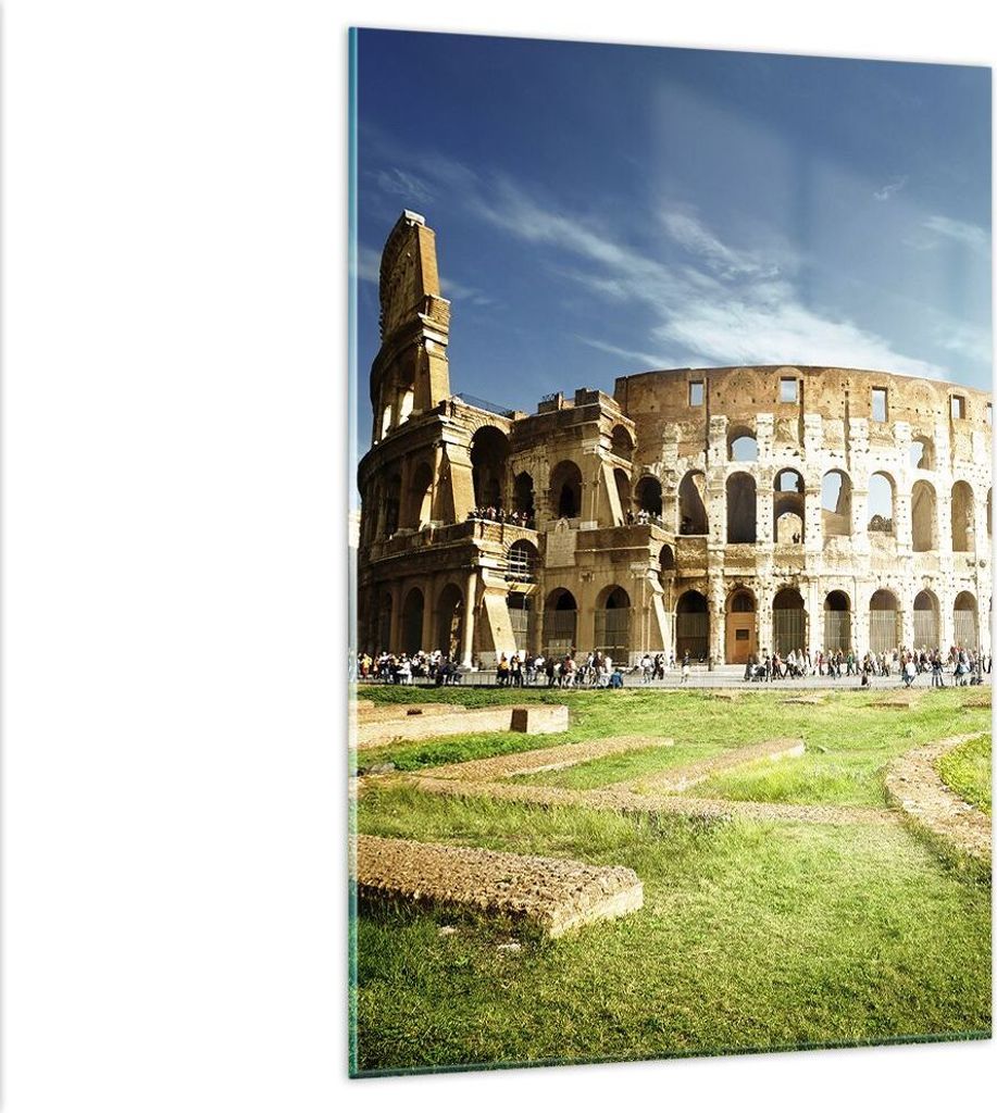 Bilder auf glas - Einteilig - Archäologie Architektur Italien Kolosseum - 80x120cm - Glasbilder - Wandbilder - Bilder - Wanddekoration aus Glas - ...