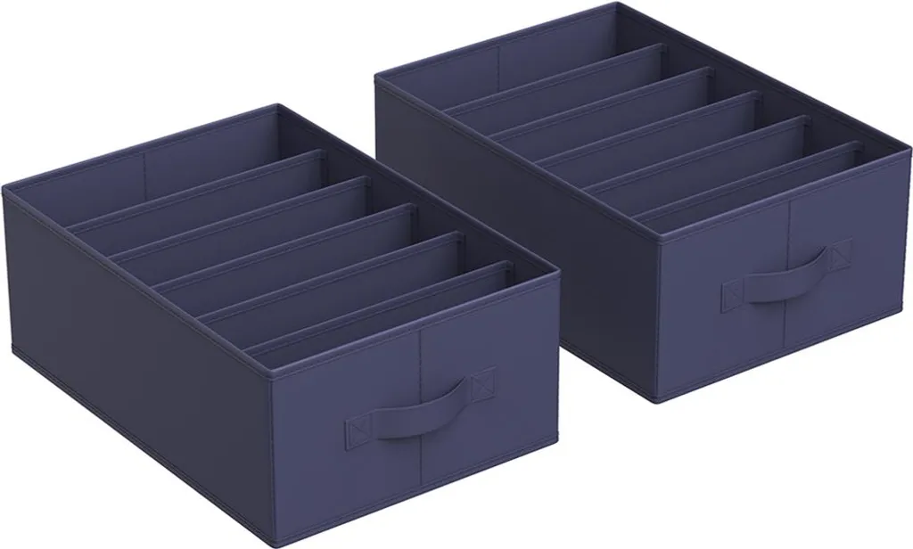 Organisateur pour armoire à 6 compartiments lot de 2 bleu anthracite