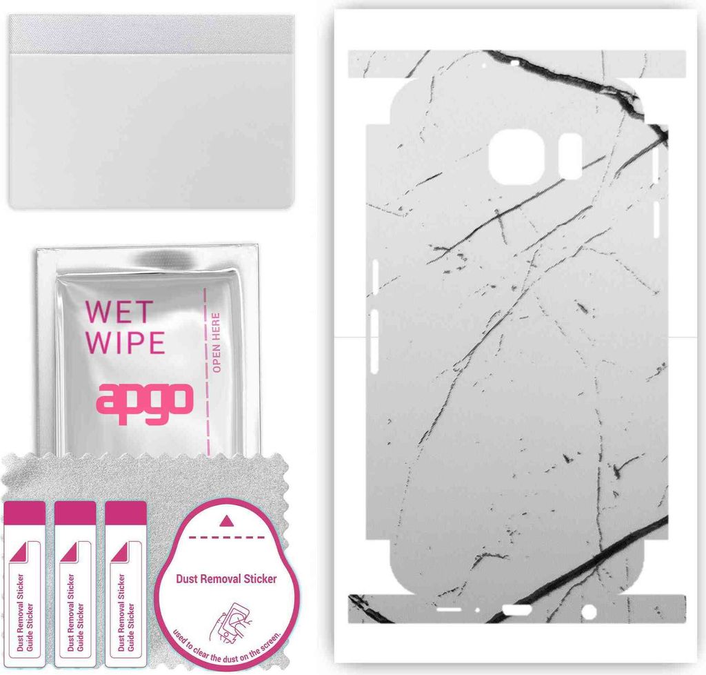 apgo Rückseite + Seiten Schutzfolie, Skin, kompatibel mit Samsung Galaxy S6 G920, Hinten Displayschutzfolie aus Vinylfolie, kratzfest, einfache Mo...