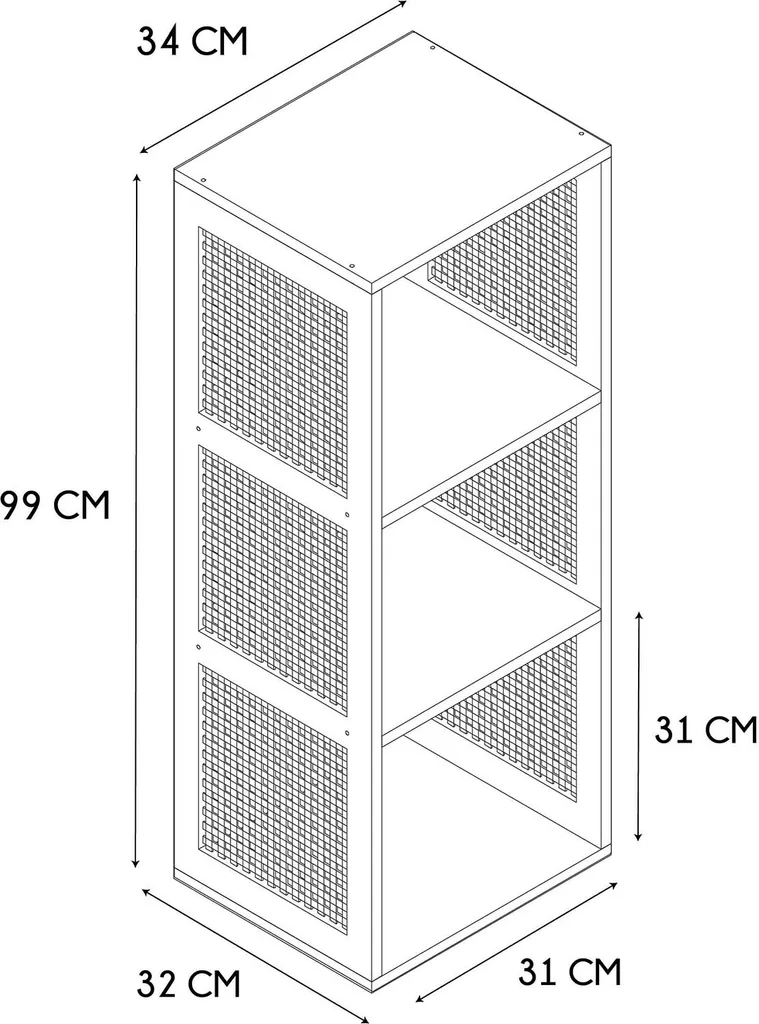 Rangement Modulable 3 Cases Bali - Solution Anti-Désordre Petit Espace