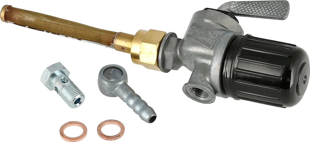 Robinet d'essence EH coudé avec filtre intégré pour RT 125 et BK 350