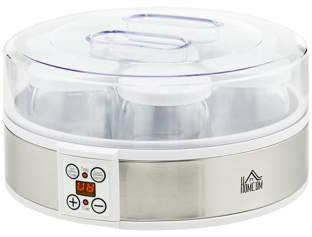 HOMCOM yoghurtmaker met timer van 48 uur, inclusief 7 Productafbeelding 