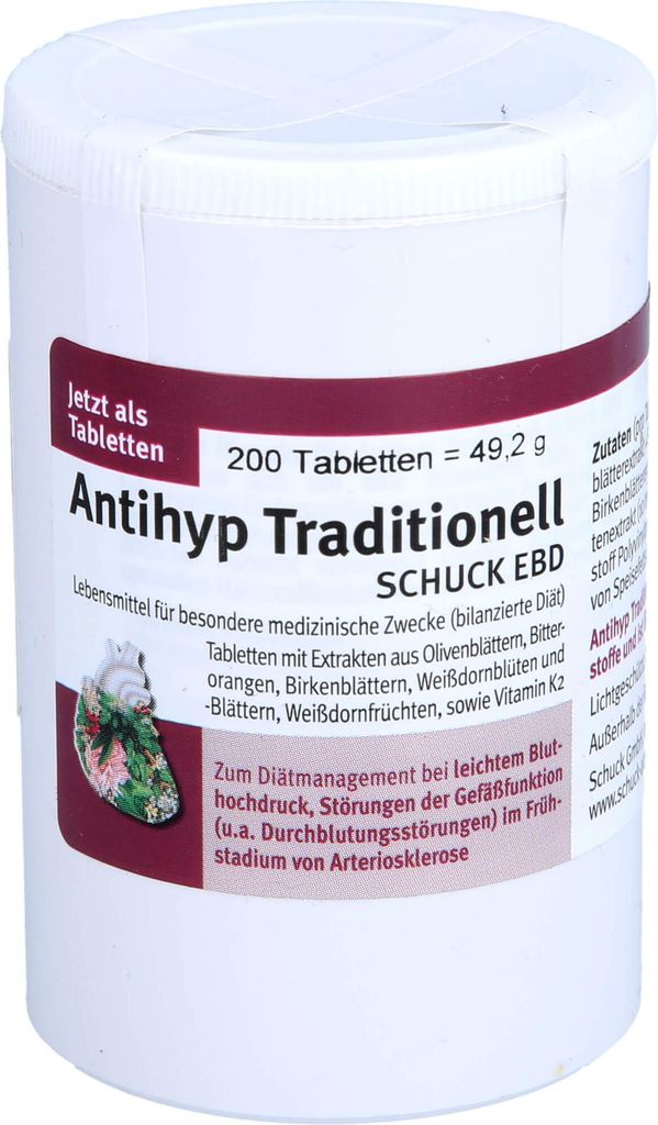 Antihyp Traditionell SCHUCK EBD Tabletten bei leichtem Produktbild 