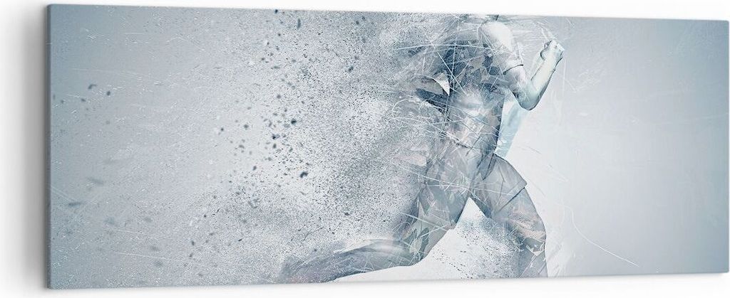Bild auf Leinwand - Leinwandbild - Energie Abbildung Jogging Marathon - 140x50cm - Wand Bild - Wanddeko - Leinwanddruck - Bilder - Kunstdruck - Lei...