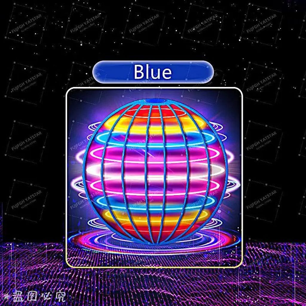 Fliegender Ball , Flying Spinner, Magic Hover Schwebe Ball, Magischer Ball, Zauberball, LED UFO Ball Toys, Bumerang, Spielzeug Drohne Blue