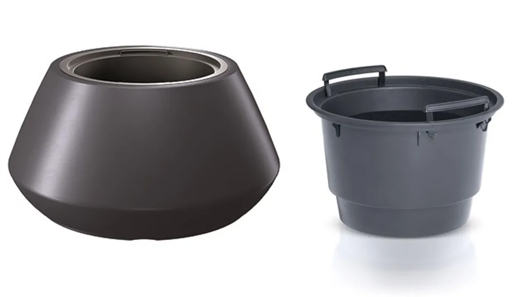 Pot de fleurs HEOS avec insert 58,2 cm - Anthracite mat haute qualité