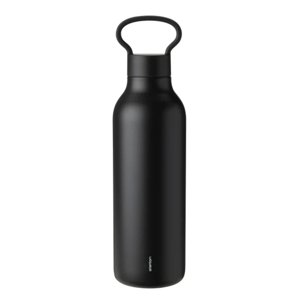 Stelton Isolierflasche Tabi, Edelstahl, Kunststoff, Silikon, Black, 550 ml, 372