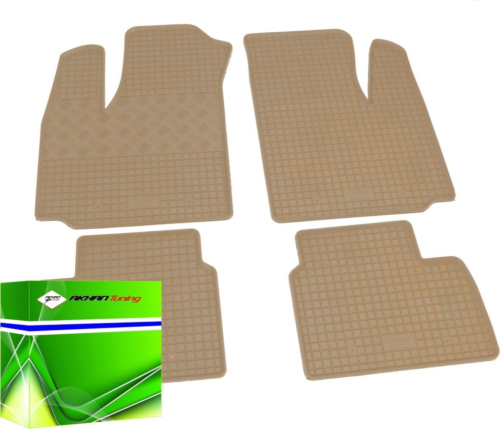 DK0932 - Gummi Fussmatten Set Geeignet für Doblo 2001-2010 Beige
