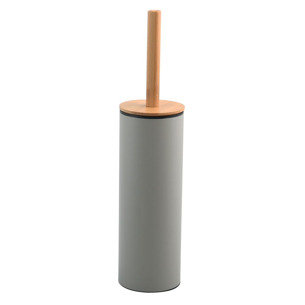 Hygiënische bamboe toiletborstel mit siliconen Borstelkop, taupe, 9x39cm