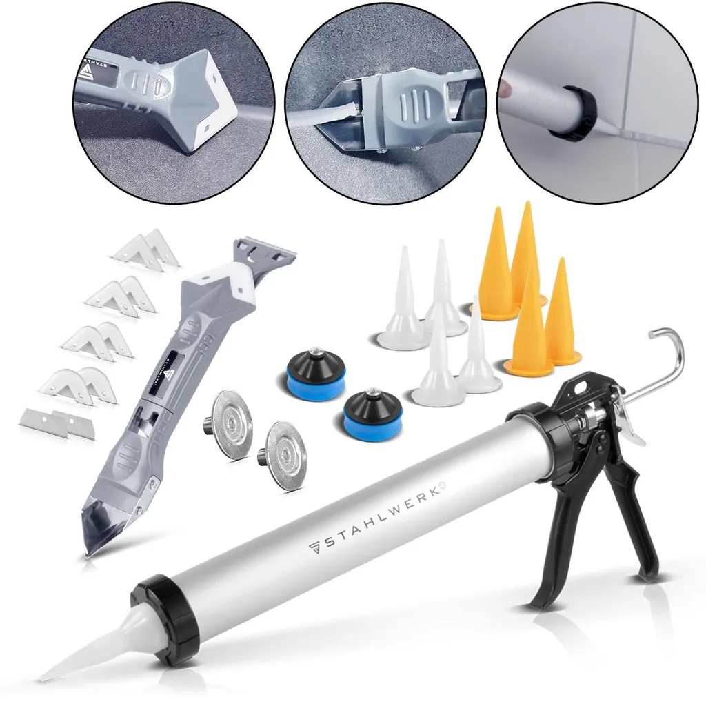 Pistolet à silicone robuste SP-600 ST avec tube aluminium et spatule