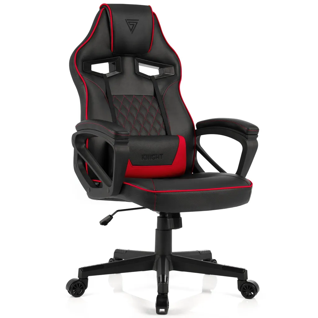 Sedia da Gioco SENSE7 Knight | Ergonomia FlowTech™ Nero-Rosso | 120kg - 16