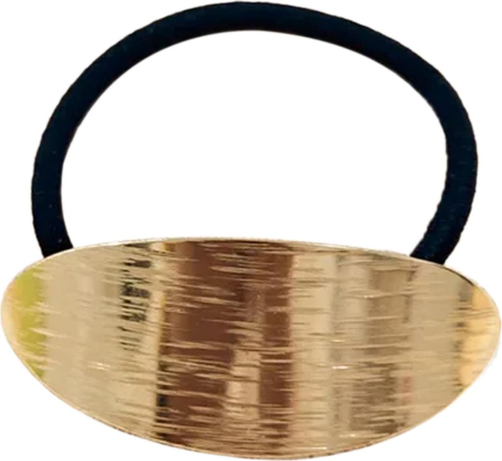 Haargummi mit gebürsteter Ellipse modern in Gold