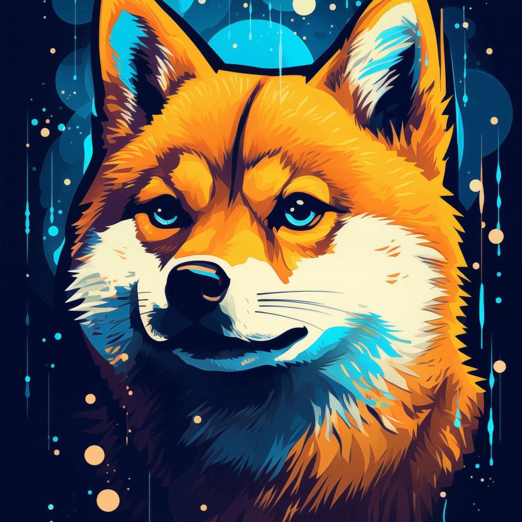 Plakat 30x30cm Fuchs im Weltraum