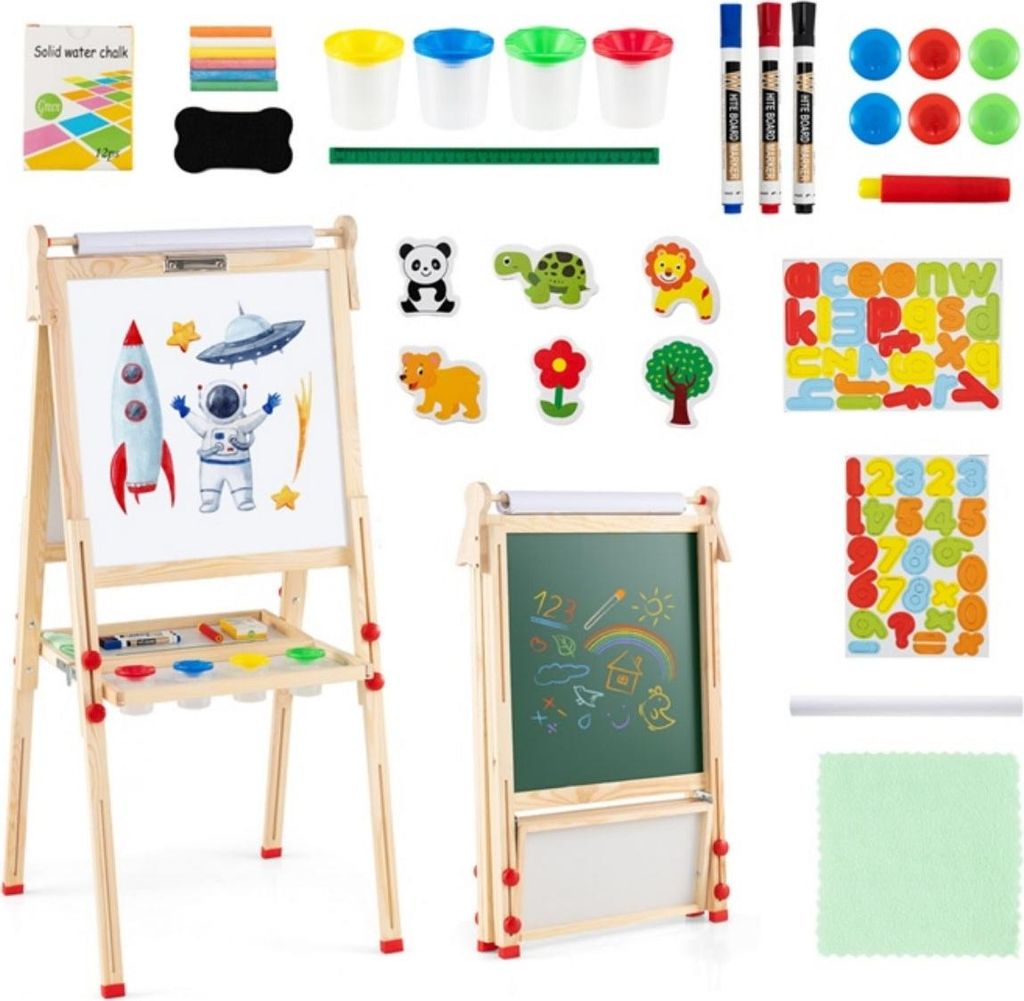 3-in-1 Kinderstaffelei - magnetisch, verstellbar, faltbar