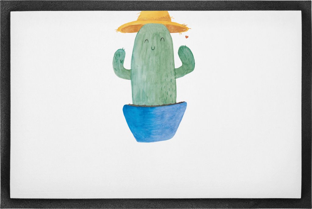 Mr. & Mrs. Panda Schmutzmatte Kaktus Hut 50 x 75 cm - Schwarz - Geschenk, Fussmatte, Bodenvorleger, Türmatte, Kakteen, Schmutzfangmatte, Geschenki...