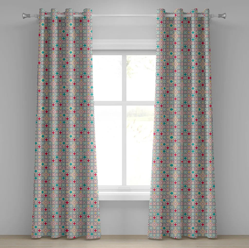 Tende Decorative ABAKUHAUS 280x245 - Motivo Geometrico Blu Verde