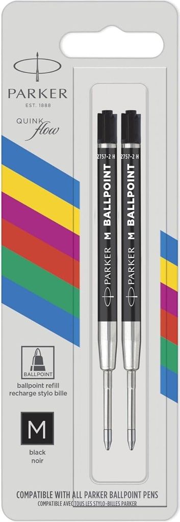 PARKER Kugelschreibermine QUINKflow Basic 2er M Schwarz Blister