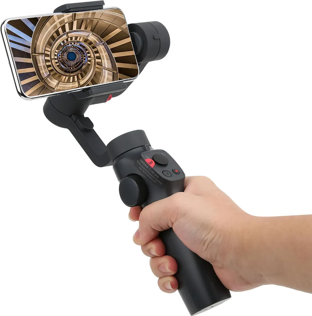 Funsnap Capture2s Stabilisateur 3 axes Gris et Noir pour Caméra Sport