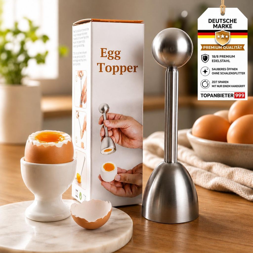 Eierköpfer Edelstahl 18/8 Eierschneider Eieröffner mit Produktbild 