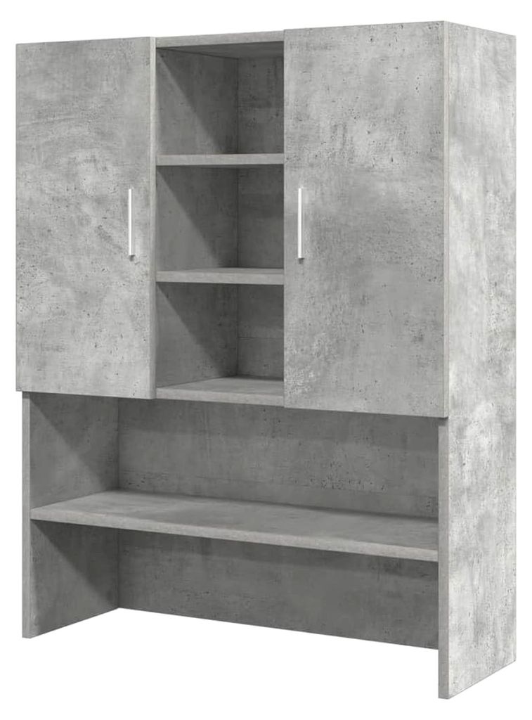 Waschmaschinenschrank in Betongrau 70,5x25,5x90 cm, Waschmaschinenregal, Badschrank, Badezimmermöbel