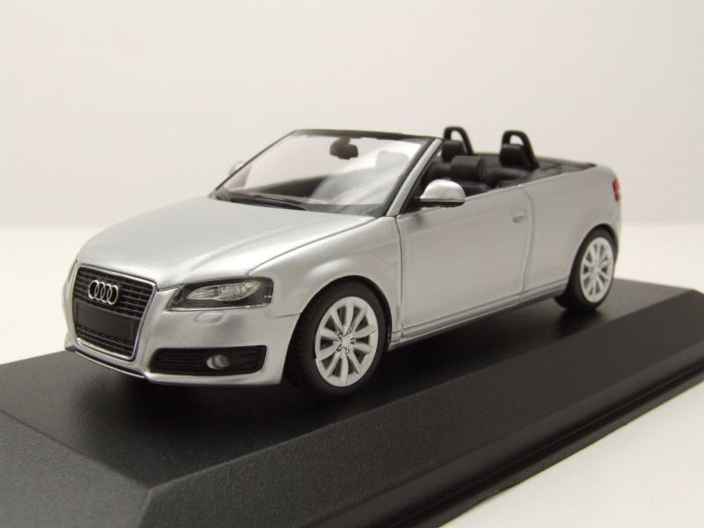 Audi A3 Cabrio 2007 silber Modellauto 1:43 Maxichamps Produktbild 
