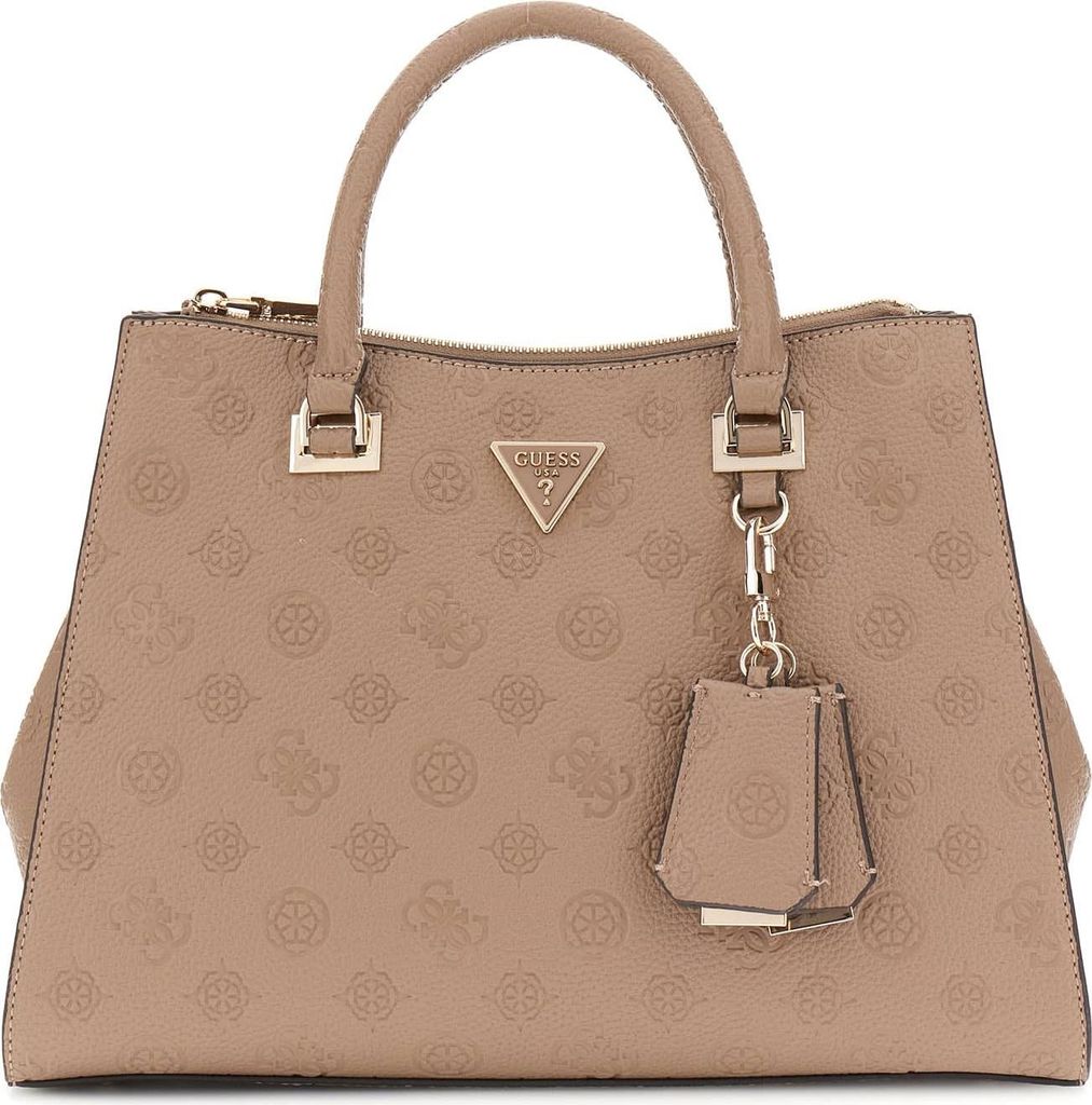 Braune Damenhandtasche mit Schulterriemen und Produktbild 